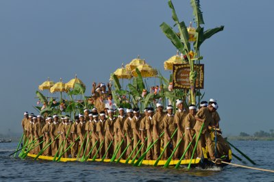Celebrations and Festivals: flatboats on the lake